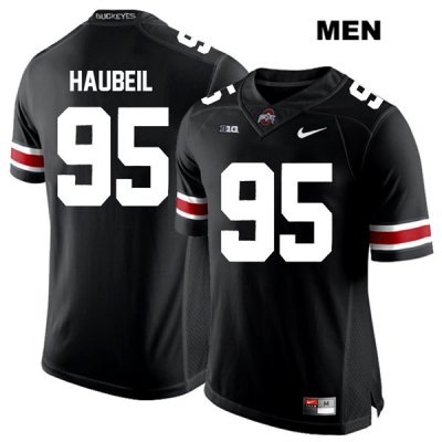 Men's NCAA Ohio State Buckeyes Blake Haubeil #95 College Stitched Authentic Nike White Number Black Football Jersey TF20H13IZ